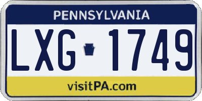 PA license plate LXG1749