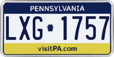PA license plate LXG1757