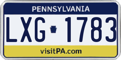 PA license plate LXG1783