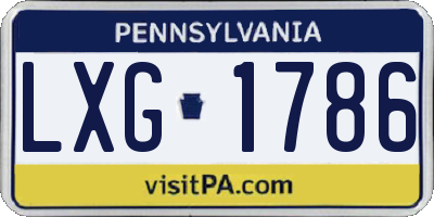 PA license plate LXG1786