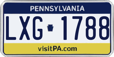 PA license plate LXG1788