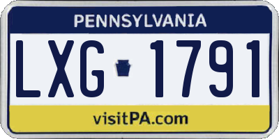 PA license plate LXG1791