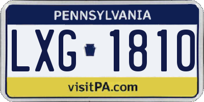 PA license plate LXG1810