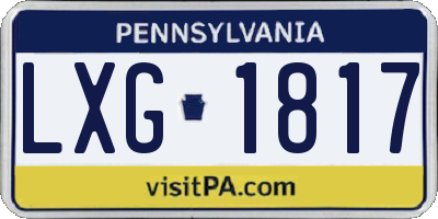 PA license plate LXG1817