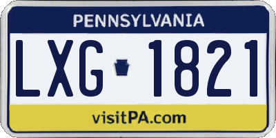 PA license plate LXG1821