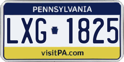 PA license plate LXG1825