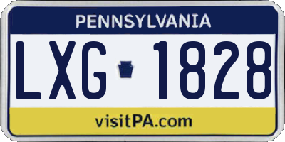 PA license plate LXG1828