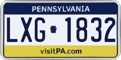 PA license plate LXG1832
