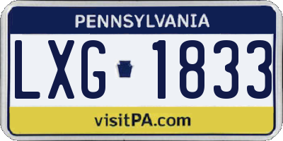 PA license plate LXG1833