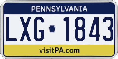 PA license plate LXG1843