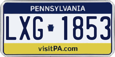 PA license plate LXG1853