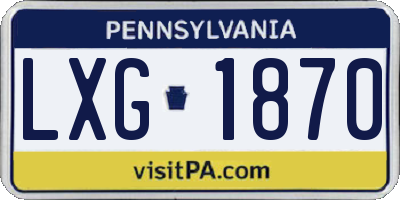 PA license plate LXG1870