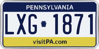 PA license plate LXG1871
