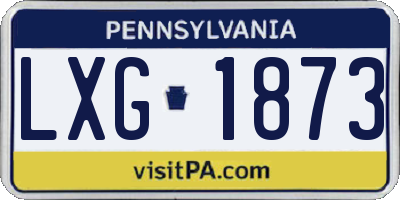 PA license plate LXG1873