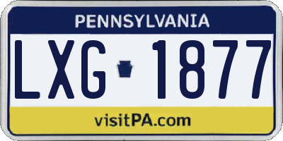 PA license plate LXG1877