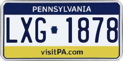 PA license plate LXG1878