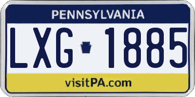 PA license plate LXG1885