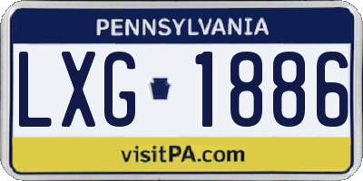 PA license plate LXG1886