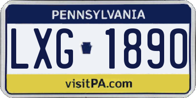 PA license plate LXG1890