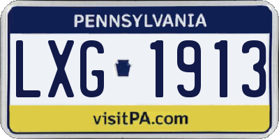 PA license plate LXG1913