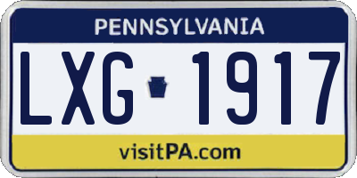 PA license plate LXG1917
