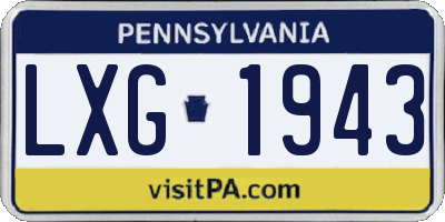 PA license plate LXG1943
