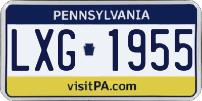 PA license plate LXG1955