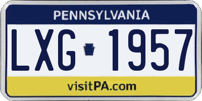 PA license plate LXG1957