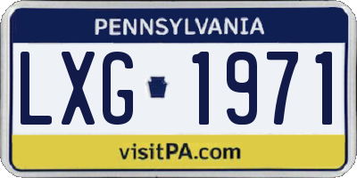 PA license plate LXG1971