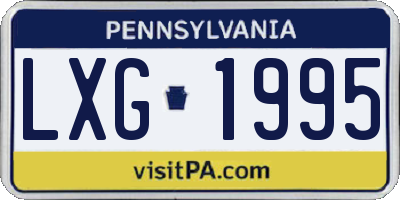 PA license plate LXG1995