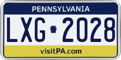 PA license plate LXG2028