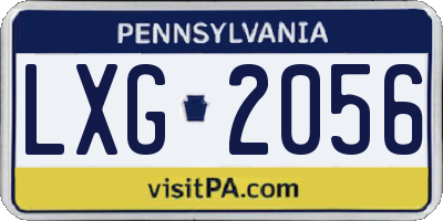 PA license plate LXG2056