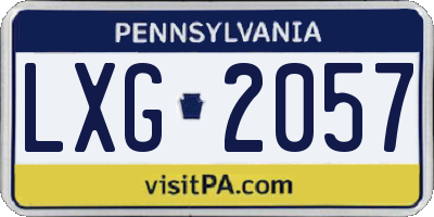 PA license plate LXG2057