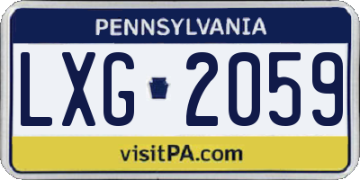 PA license plate LXG2059
