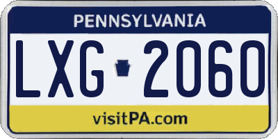 PA license plate LXG2060