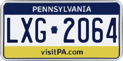 PA license plate LXG2064