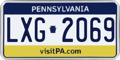PA license plate LXG2069