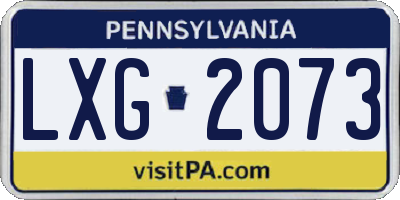 PA license plate LXG2073
