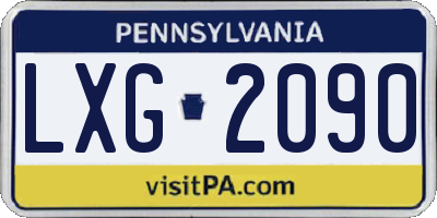 PA license plate LXG2090
