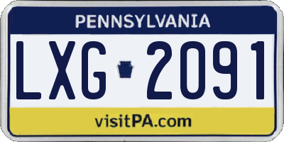 PA license plate LXG2091