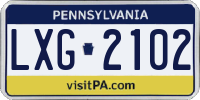 PA license plate LXG2102