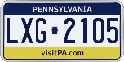 PA license plate LXG2105
