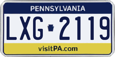 PA license plate LXG2119