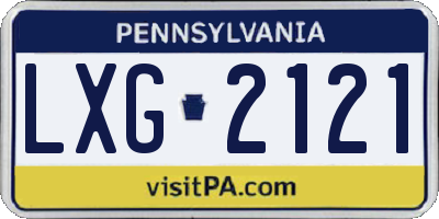PA license plate LXG2121