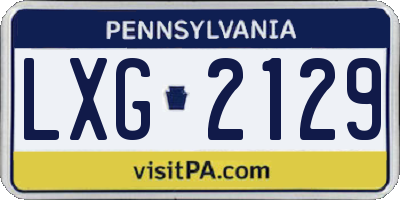 PA license plate LXG2129