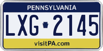 PA license plate LXG2145