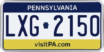 PA license plate LXG2150