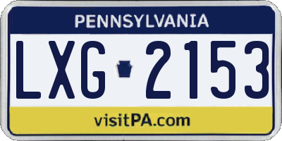PA license plate LXG2153