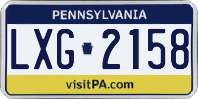 PA license plate LXG2158