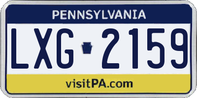 PA license plate LXG2159